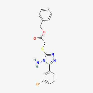 molecular formula C17H15BrN4O2S B4364704 benzyl {[4-amino-5-(3-bromophenyl)-4H-1,2,4-triazol-3-yl]thio}acetate 