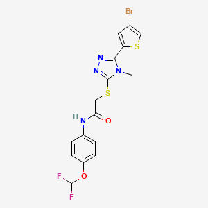 molecular formula C16H13BrF2N4O2S2 B4364732 2-{[5-(4-bromo-2-thienyl)-4-methyl-4H-1,2,4-triazol-3-yl]thio}-N-[4-(difluoromethoxy)phenyl]acetamide 