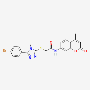 molecular formula C21H17BrN4O3S B4364736 2-{[5-(4-bromophenyl)-4-methyl-4H-1,2,4-triazol-3-yl]thio}-N-(4-methyl-2-oxo-2H-chromen-7-yl)acetamide 