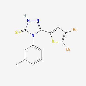 molecular formula C13H9Br2N3S2 B4364762 5-(4,5-dibromo-2-thienyl)-4-(3-methylphenyl)-4H-1,2,4-triazole-3-thiol 
