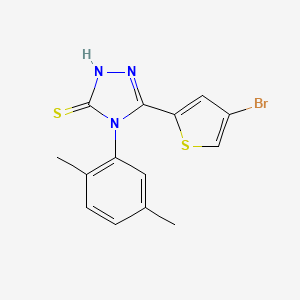 molecular formula C14H12BrN3S2 B4364764 5-(4-bromo-2-thienyl)-4-(2,5-dimethylphenyl)-4H-1,2,4-triazole-3-thiol 