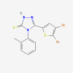 molecular formula C13H9Br2N3S2 B4364781 5-(4,5-dibromo-2-thienyl)-4-(2-methylphenyl)-4H-1,2,4-triazole-3-thiol 