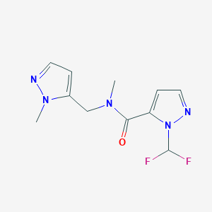 molecular formula C11H13F2N5O B4364787 1-(difluoromethyl)-N-methyl-N-[(1-methyl-1H-pyrazol-5-yl)methyl]-1H-pyrazole-5-carboxamide 