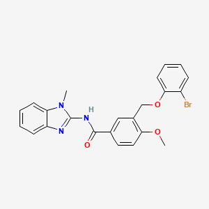 molecular formula C23H20BrN3O3 B4364800 3-[(2-bromophenoxy)methyl]-4-methoxy-N-(1-methyl-1H-benzimidazol-2-yl)benzamide 