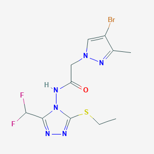 2-(4-bromo-3-methyl-1H-pyrazol-1-yl)-N-[3-(difluoromethyl)-5-(ethylthio)-4H-1,2,4-triazol-4-yl]acetamide