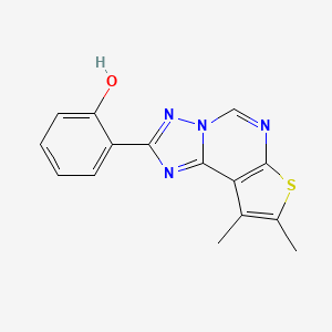 molecular formula C15H12N4OS B4364824 2-(8,9-dimethylthieno[3,2-e][1,2,4]triazolo[1,5-c]pyrimidin-2-yl)phenol 