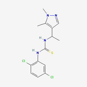 molecular formula C14H16Cl2N4S B4364839 N-(2,5-dichlorophenyl)-N'-[1-(1,5-dimethyl-1H-pyrazol-4-yl)ethyl]thiourea 