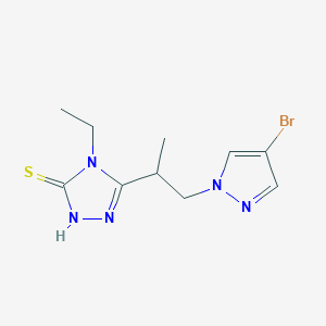 molecular formula C10H14BrN5S B4364841 5-[2-(4-bromo-1H-pyrazol-1-yl)-1-methylethyl]-4-ethyl-4H-1,2,4-triazole-3-thiol 