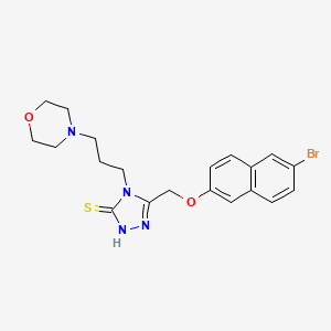 molecular formula C20H23BrN4O2S B4364844 5-{[(6-bromo-2-naphthyl)oxy]methyl}-4-[3-(4-morpholinyl)propyl]-4H-1,2,4-triazole-3-thiol 