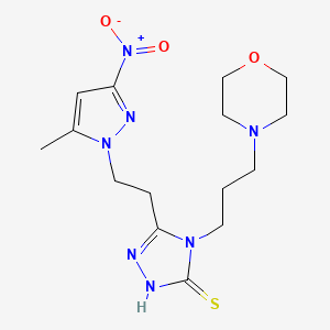 molecular formula C15H23N7O3S B4364851 5-[2-(5-methyl-3-nitro-1H-pyrazol-1-yl)ethyl]-4-[3-(4-morpholinyl)propyl]-4H-1,2,4-triazole-3-thiol 