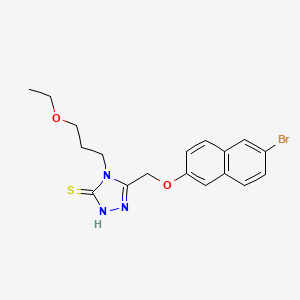 molecular formula C18H20BrN3O2S B4364854 5-{[(6-bromo-2-naphthyl)oxy]methyl}-4-(3-ethoxypropyl)-4H-1,2,4-triazole-3-thiol 