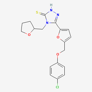 5-{5-[(4-chlorophenoxy)methyl]-2-furyl}-4-(tetrahydro-2-furanylmethyl)-4H-1,2,4-triazole-3-thiol
