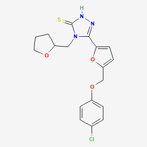 molecular formula C18H18ClN3O3S B4364868 5-{5-[(4-chlorophenoxy)methyl]-2-furyl}-4-(tetrahydro-2-furanylmethyl)-4H-1,2,4-triazole-3-thiol 