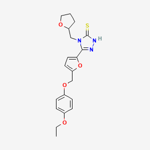 molecular formula C20H23N3O4S B4364870 5-{5-[(4-ethoxyphenoxy)methyl]-2-furyl}-4-(tetrahydro-2-furanylmethyl)-4H-1,2,4-triazole-3-thiol 