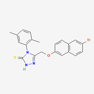 5-{[(6-bromo-2-naphthyl)oxy]methyl}-4-(2,5-dimethylphenyl)-4H-1,2,4-triazole-3-thiol