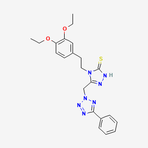 molecular formula C22H25N7O2S B4364879 4-[2-(3,4-diethoxyphenyl)ethyl]-5-[(5-phenyl-2H-tetrazol-2-yl)methyl]-4H-1,2,4-triazole-3-thiol 