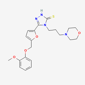 molecular formula C21H26N4O4S B4364883 5-{5-[(2-methoxyphenoxy)methyl]-2-furyl}-4-[3-(4-morpholinyl)propyl]-4H-1,2,4-triazole-3-thiol 