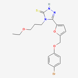 molecular formula C18H20BrN3O3S B4364884 5-{5-[(4-bromophenoxy)methyl]-2-furyl}-4-(3-ethoxypropyl)-4H-1,2,4-triazole-3-thiol 