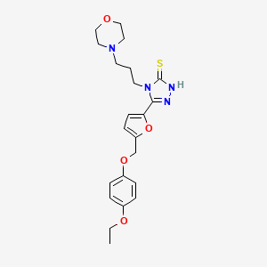 molecular formula C22H28N4O4S B4364886 5-{5-[(4-ethoxyphenoxy)methyl]-2-furyl}-4-[3-(4-morpholinyl)propyl]-4H-1,2,4-triazole-3-thiol 