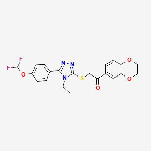 2-({5-[4-(difluoromethoxy)phenyl]-4-ethyl-4H-1,2,4-triazol-3-yl}thio)-1-(2,3-dihydro-1,4-benzodioxin-6-yl)ethanone