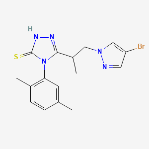 molecular formula C16H18BrN5S B4364902 5-[2-(4-bromo-1H-pyrazol-1-yl)-1-methylethyl]-4-(2,5-dimethylphenyl)-4H-1,2,4-triazole-3-thiol 