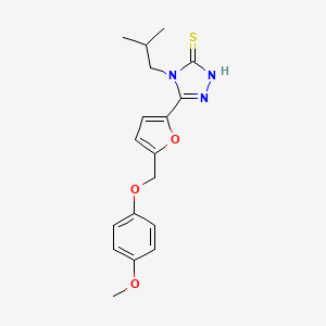 molecular formula C18H21N3O3S B4364911 4-isobutyl-5-{5-[(4-methoxyphenoxy)methyl]-2-furyl}-4H-1,2,4-triazole-3-thiol 