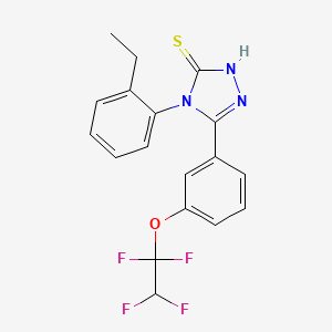 molecular formula C18H15F4N3OS B4364917 4-(2-ethylphenyl)-5-[3-(1,1,2,2-tetrafluoroethoxy)phenyl]-4H-1,2,4-triazole-3-thiol 