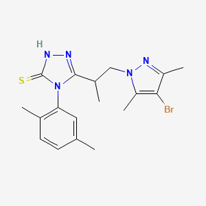 molecular formula C18H22BrN5S B4364933 5-[2-(4-bromo-3,5-dimethyl-1H-pyrazol-1-yl)-1-methylethyl]-4-(2,5-dimethylphenyl)-4H-1,2,4-triazole-3-thiol 