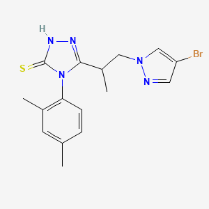 molecular formula C16H18BrN5S B4364937 5-[2-(4-bromo-1H-pyrazol-1-yl)-1-methylethyl]-4-(2,4-dimethylphenyl)-4H-1,2,4-triazole-3-thiol 