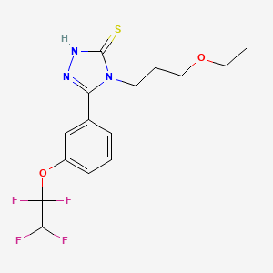 molecular formula C15H17F4N3O2S B4364945 4-(3-ethoxypropyl)-5-[3-(1,1,2,2-tetrafluoroethoxy)phenyl]-4H-1,2,4-triazole-3-thiol 