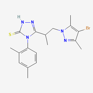 molecular formula C18H22BrN5S B4364952 5-[2-(4-bromo-3,5-dimethyl-1H-pyrazol-1-yl)-1-methylethyl]-4-(2,4-dimethylphenyl)-4H-1,2,4-triazole-3-thiol 