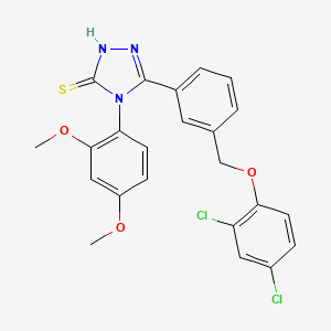 molecular formula C23H19Cl2N3O3S B4364959 5-{3-[(2,4-dichlorophenoxy)methyl]phenyl}-4-(2,4-dimethoxyphenyl)-4H-1,2,4-triazole-3-thiol 