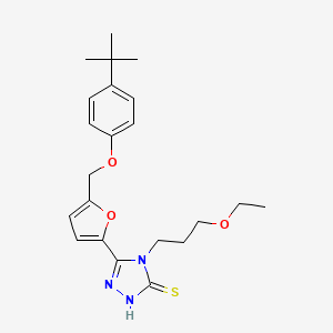 molecular formula C22H29N3O3S B4364967 5-{5-[(4-tert-butylphenoxy)methyl]-2-furyl}-4-(3-ethoxypropyl)-4H-1,2,4-triazole-3-thiol 