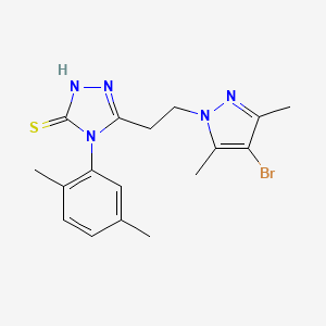 5-[2-(4-bromo-3,5-dimethyl-1H-pyrazol-1-yl)ethyl]-4-(2,5-dimethylphenyl)-4H-1,2,4-triazole-3-thiol