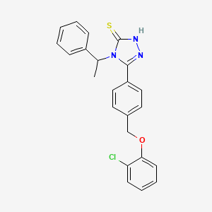 molecular formula C23H20ClN3OS B4364977 5-{4-[(2-chlorophenoxy)methyl]phenyl}-4-(1-phenylethyl)-4H-1,2,4-triazole-3-thiol 