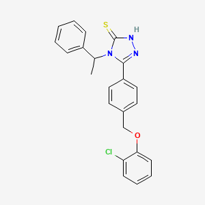 5-{4-[(2-chlorophenoxy)methyl]phenyl}-4-(1-phenylethyl)-4H-1,2,4-triazole-3-thiol