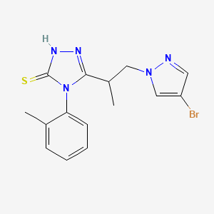 molecular formula C15H16BrN5S B4364983 5-[2-(4-bromo-1H-pyrazol-1-yl)-1-methylethyl]-4-(2-methylphenyl)-4H-1,2,4-triazole-3-thiol 