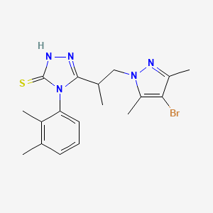 molecular formula C18H22BrN5S B4364987 5-[2-(4-bromo-3,5-dimethyl-1H-pyrazol-1-yl)-1-methylethyl]-4-(2,3-dimethylphenyl)-4H-1,2,4-triazole-3-thiol 