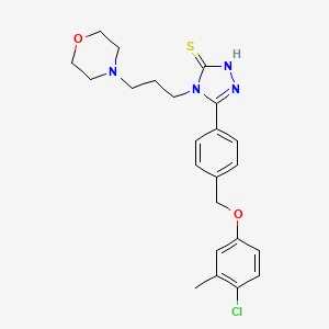 molecular formula C23H27ClN4O2S B4364990 5-{4-[(4-chloro-3-methylphenoxy)methyl]phenyl}-4-[3-(4-morpholinyl)propyl]-4H-1,2,4-triazole-3-thiol 