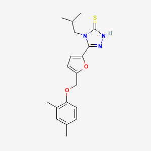 molecular formula C19H23N3O2S B4365001 5-{5-[(2,4-dimethylphenoxy)methyl]-2-furyl}-4-isobutyl-4H-1,2,4-triazole-3-thiol 