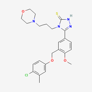 molecular formula C24H29ClN4O3S B4365012 5-{3-[(4-chloro-3-methylphenoxy)methyl]-4-methoxyphenyl}-4-[3-(4-morpholinyl)propyl]-4H-1,2,4-triazole-3-thiol 