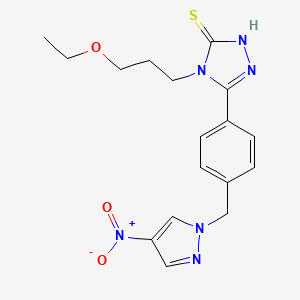 4-(3-ethoxypropyl)-5-{4-[(4-nitro-1H-pyrazol-1-yl)methyl]phenyl}-4H-1,2,4-triazole-3-thiol