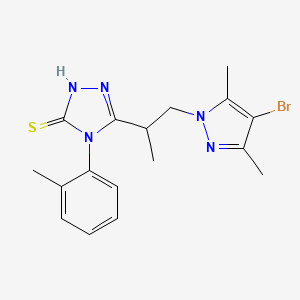 5-[2-(4-bromo-3,5-dimethyl-1H-pyrazol-1-yl)-1-methylethyl]-4-(2-methylphenyl)-4H-1,2,4-triazole-3-thiol