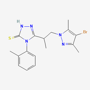 molecular formula C17H20BrN5S B4365015 5-[2-(4-bromo-3,5-dimethyl-1H-pyrazol-1-yl)-1-methylethyl]-4-(2-methylphenyl)-4H-1,2,4-triazole-3-thiol 