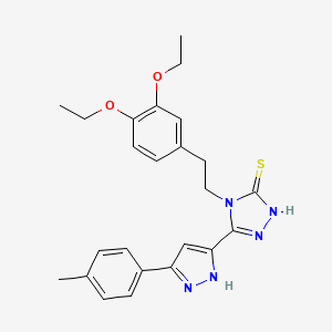 4-[2-(3,4-diethoxyphenyl)ethyl]-5-[5-(4-methylphenyl)-1H-pyrazol-3-yl]-4H-1,2,4-triazole-3-thiol