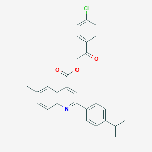 2-(4-Chlorophenyl)-2-oxoethyl 2-(4-isopropylphenyl)-6-methyl-4-quinolinecarboxylate