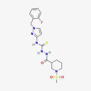 N-[1-(2-fluorobenzyl)-1H-pyrazol-3-yl]-2-{[1-(methylsulfonyl)-3-piperidinyl]carbonyl}hydrazinecarbothioamide