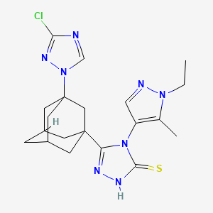 5-[3-(3-chloro-1H-1,2,4-triazol-1-yl)-1-adamantyl]-4-(1-ethyl-5-methyl-1H-pyrazol-4-yl)-4H-1,2,4-triazole-3-thiol