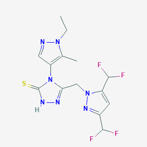 5-{[3,5-bis(difluoromethyl)-1H-pyrazol-1-yl]methyl}-4-(1-ethyl-5-methyl-1H-pyrazol-4-yl)-4H-1,2,4-triazole-3-thiol