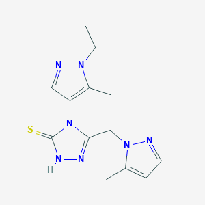 4-(1-ethyl-5-methyl-1H-pyrazol-4-yl)-5-[(5-methyl-1H-pyrazol-1-yl)methyl]-4H-1,2,4-triazole-3-thiol